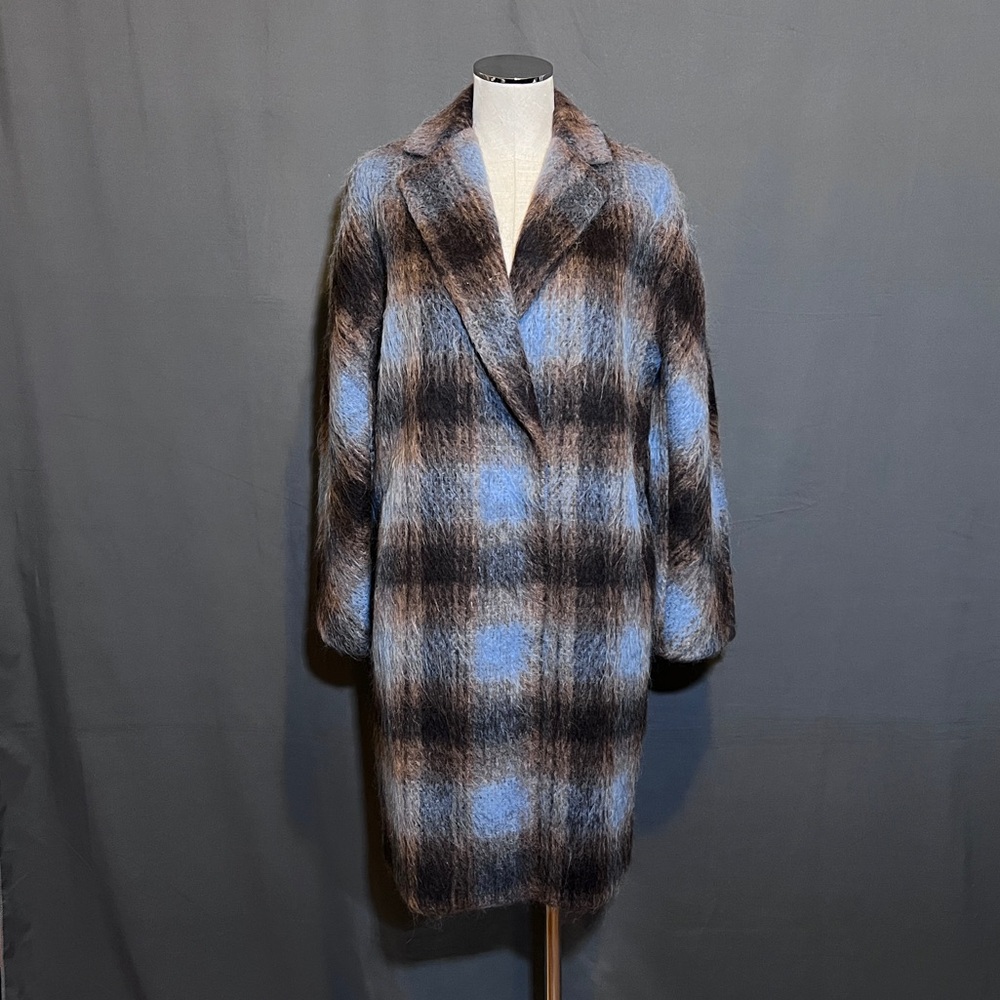 VINCE Mohair Alpaca Wool Blend Plaid - Picture 2 of 15